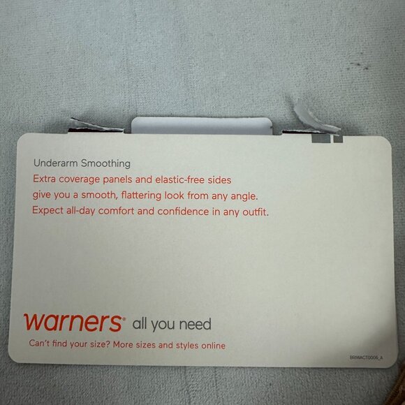 Warners Blissful Benefits Womens Underarm Smoothing T Shirt Bra Unlined Lace 34B - Picture 3 of 7